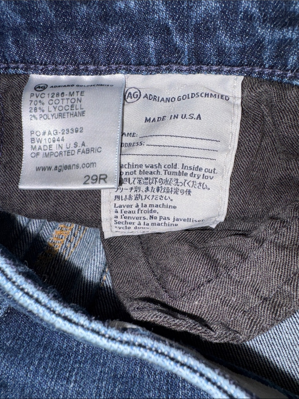 Adriano Goldschmied Blue Denim Jeans Classic Slim Straight Fit The Stevie Sz 29R - Picture 9 of 10